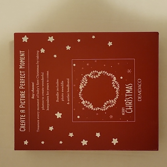 New in Box: Baby's 1st Christmas Bundle: Photo Swaddle and Antler Headband - Picture 4 of 7